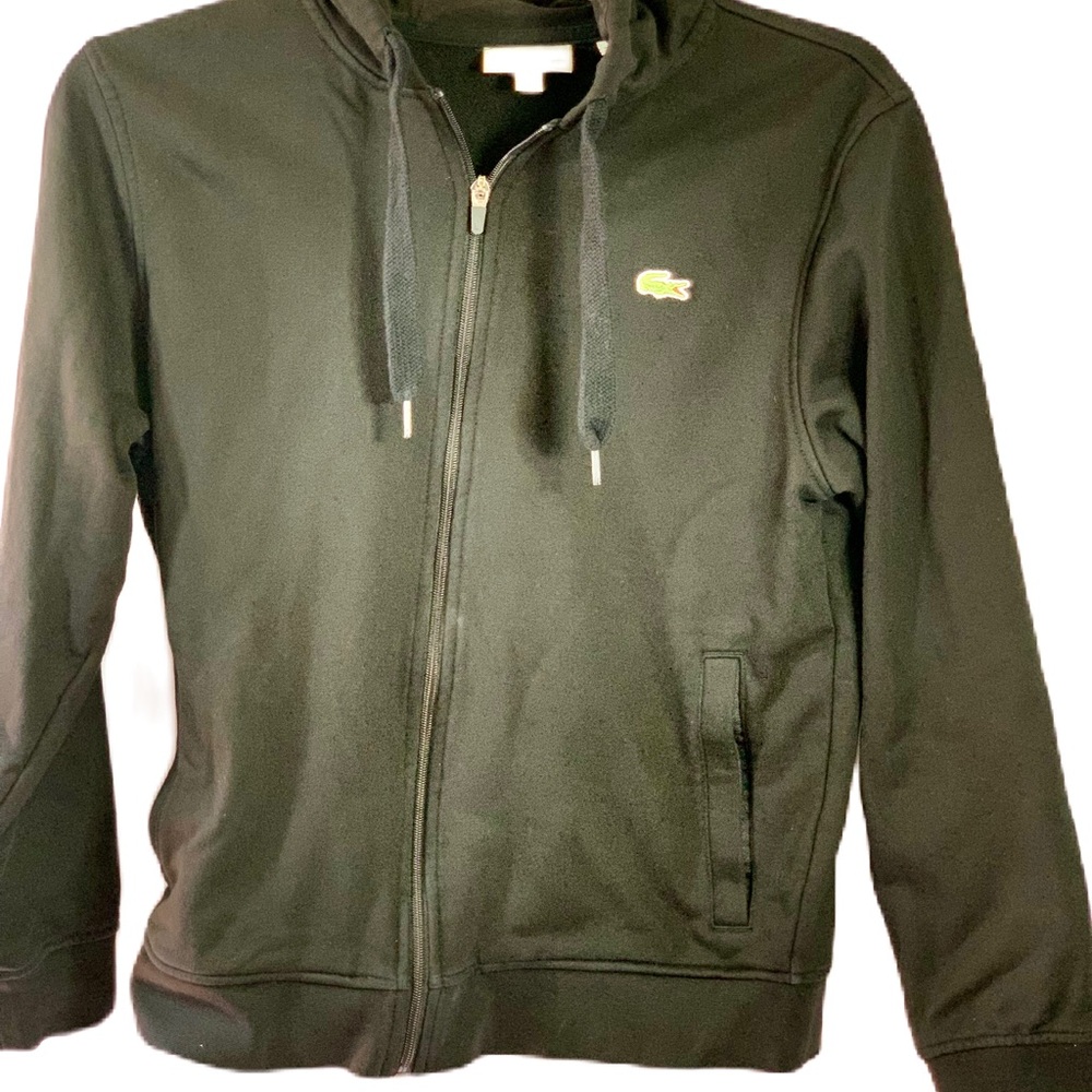 Lacoste Men's Sport Long Sleeve Fleece Full Zip Hoodie Sweatshirt. Blk SZ Med